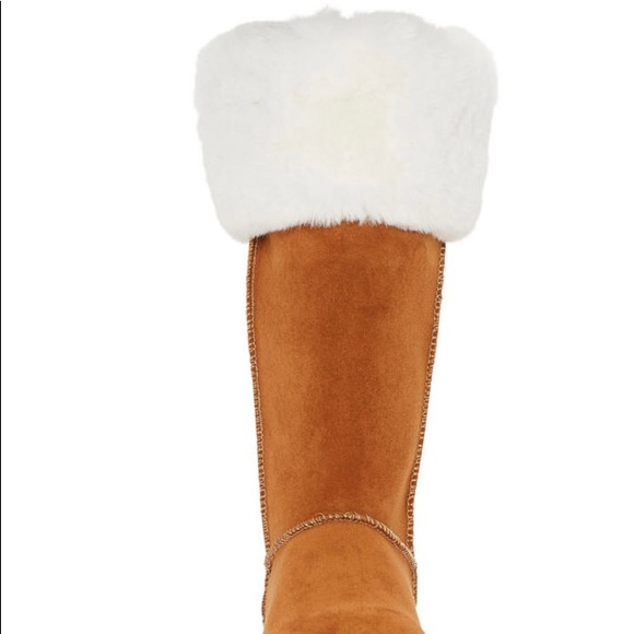 Womans Juicy Couture furry faux fur boots cognac brown BNWT NIB sizes 7-10 NWT - Picture 9 of 13